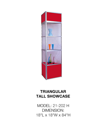triangular tall showcase
